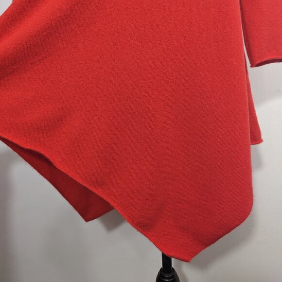 Neiman Marcus 100% Cashmere Sweater Womens Orange Asymmetrical Hem Luxe Tunic M? - Picture 4 of 12